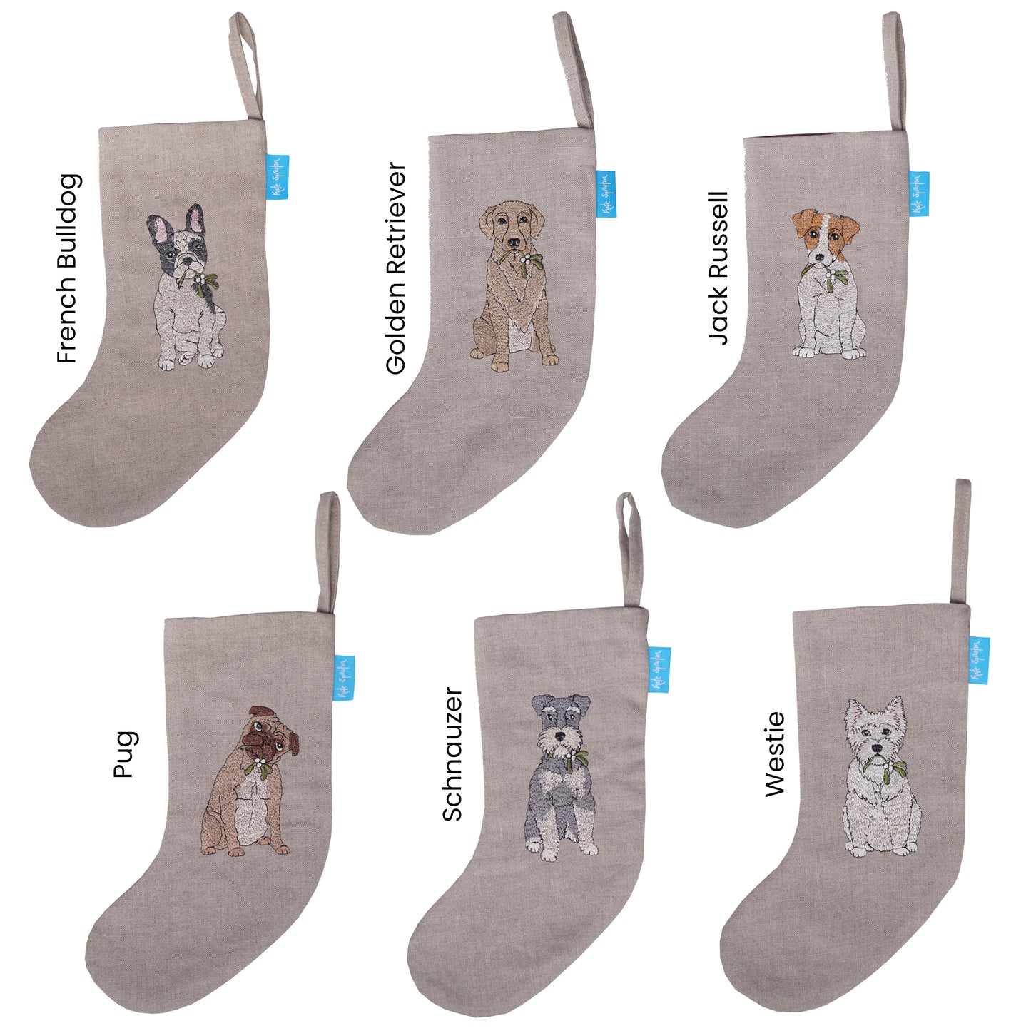 Embroidered Dog Christmas Stocking