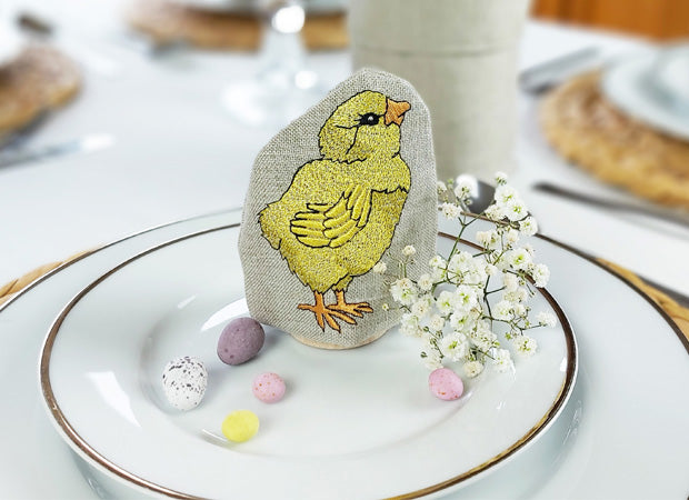 Embroidered Little Chick Egg Cosy by Kate Sproston Design