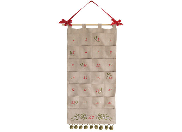 Embroidered Mistletoe Advent Calendar by Kate Sproston Design