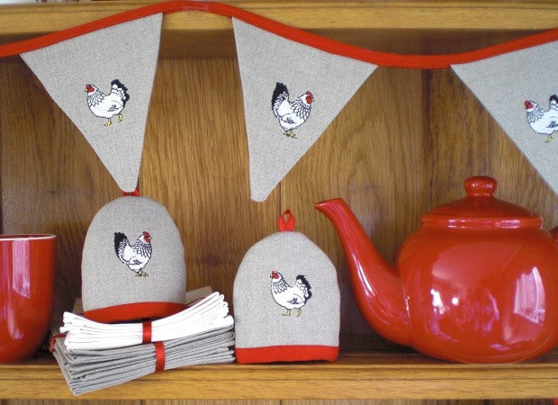 Mr & Mrs Chicken Egg Cosies Lifestyle Shot by Kate Sproston Design