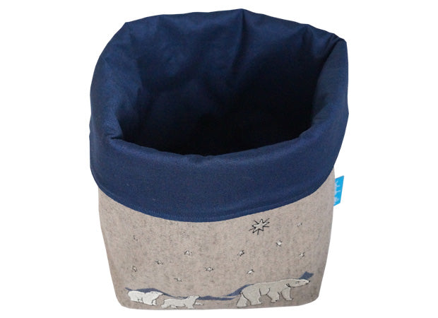 Polar Bear Fabric Basket Top View by Kate Sproston Design