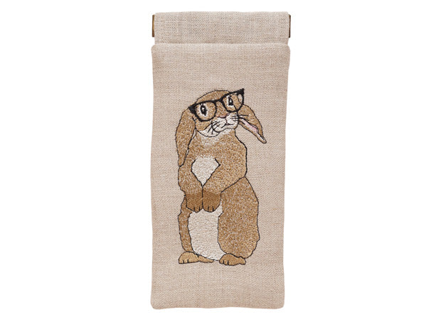 Embroidered Rabbit Glasses Case by Kate Sproston Design