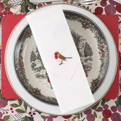 Embroidered Mr & Mrs Robin Napkins - Set of Two