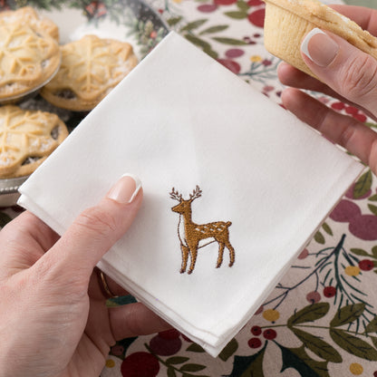 Embroidered Woodland Cocktail Napkins