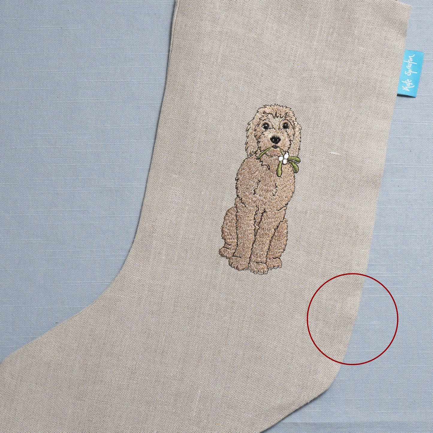 Second - Embroidered Dog Christmas Stocking - Cockapoo Large