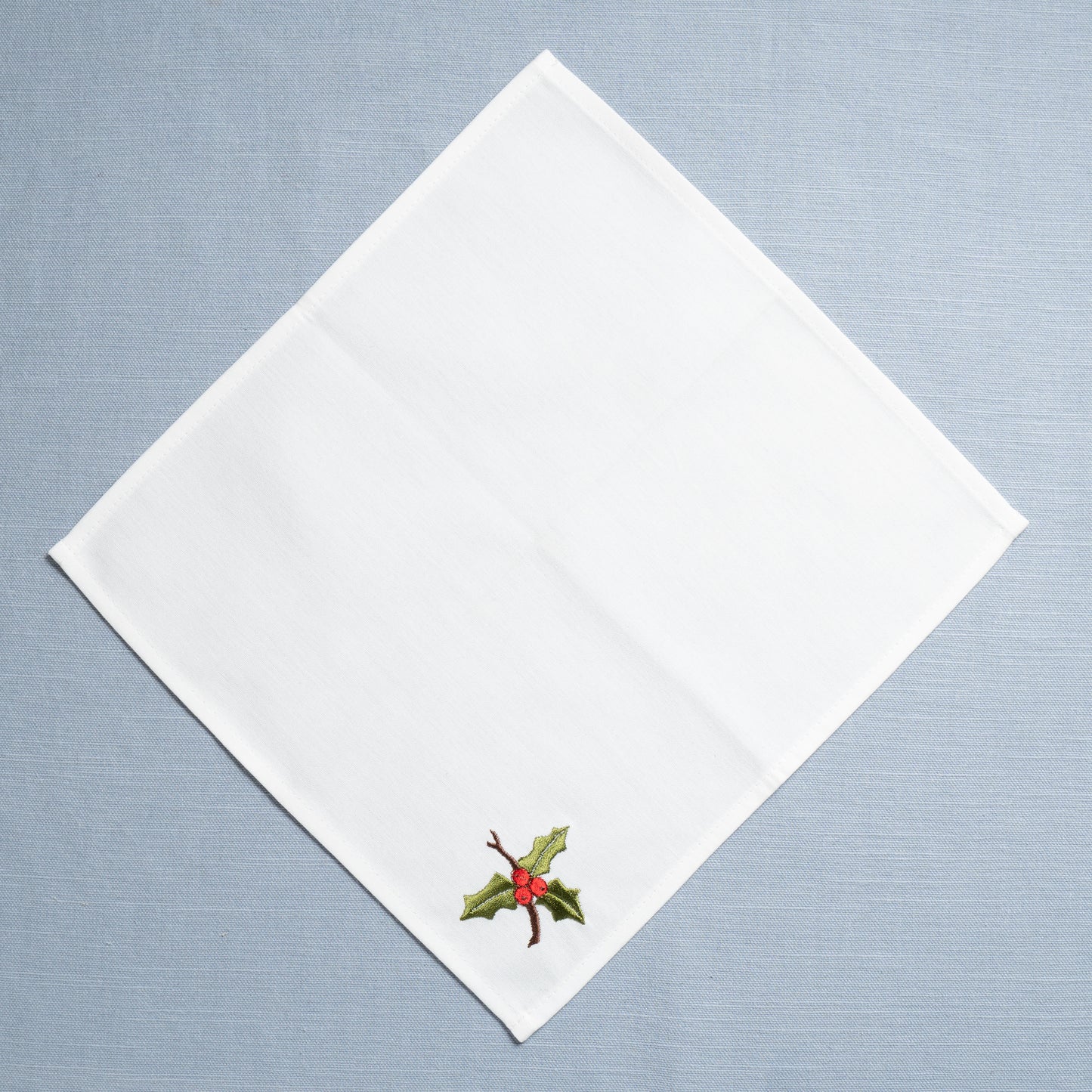 Second - Set of Four Embroidered Organic Cotton Woodland Cocktail Napkins