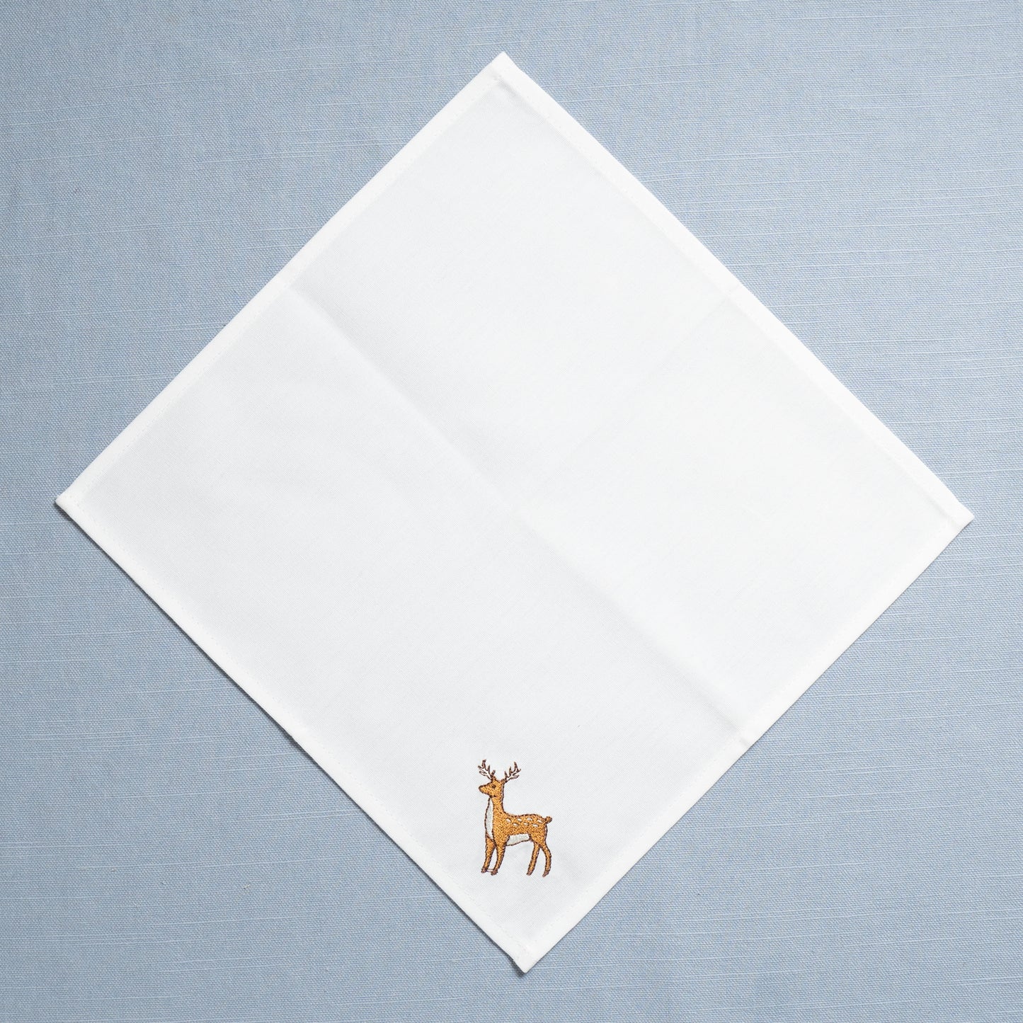 Second - Set of Four Embroidered Organic Cotton Woodland Cocktail Napkins