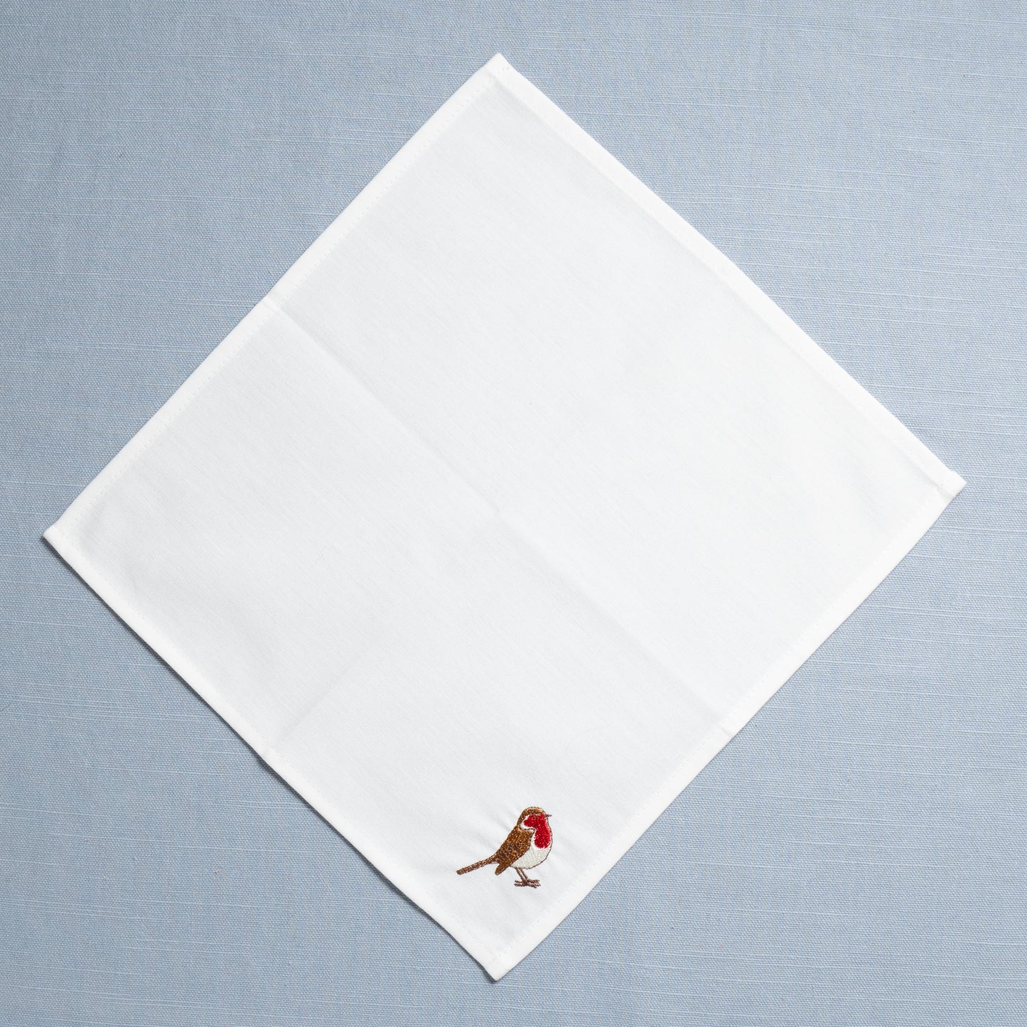 Second - Set of Four Embroidered Organic Cotton Woodland Cocktail Napkins