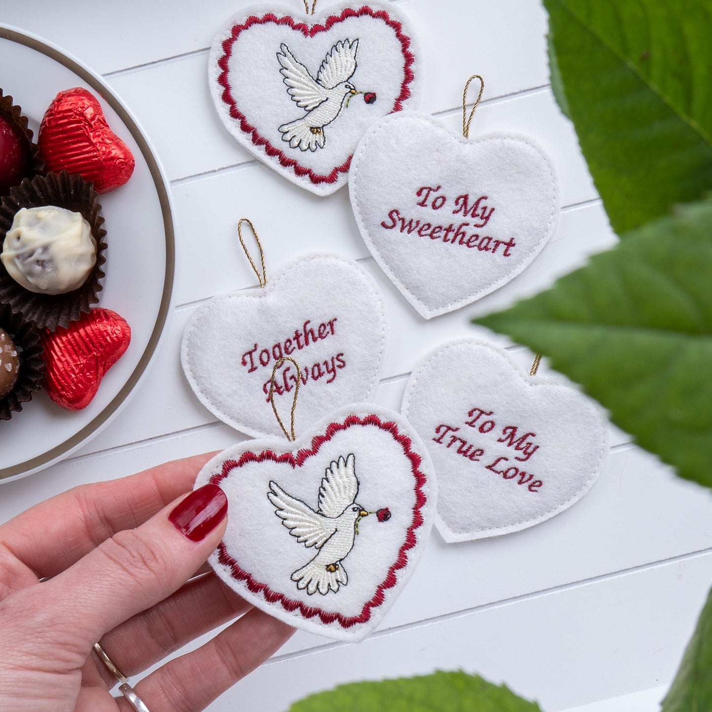 Personalised Embroidered Valentine's Gift Tag