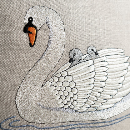 Embroidered Swan Cushions
