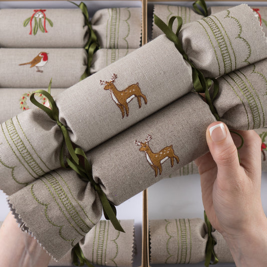 Second - Dark Linen Woodland Reusable Christmas Crackers