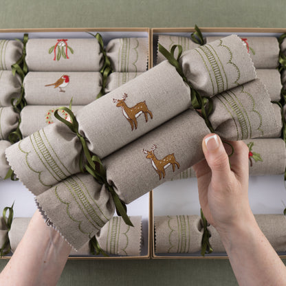 Second - Dark Linen Woodland Reusable Christmas Crackers