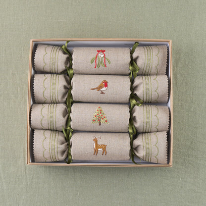 Second - Dark Linen Woodland Reusable Christmas Crackers