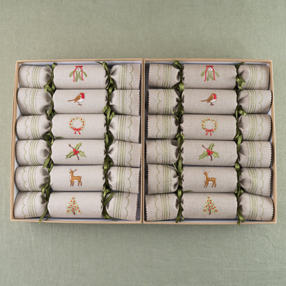Second - Dark Linen Woodland Reusable Christmas Crackers