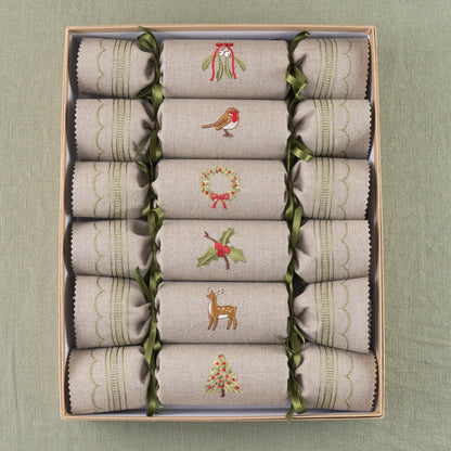 Second - Dark Linen Woodland Reusable Christmas Crackers