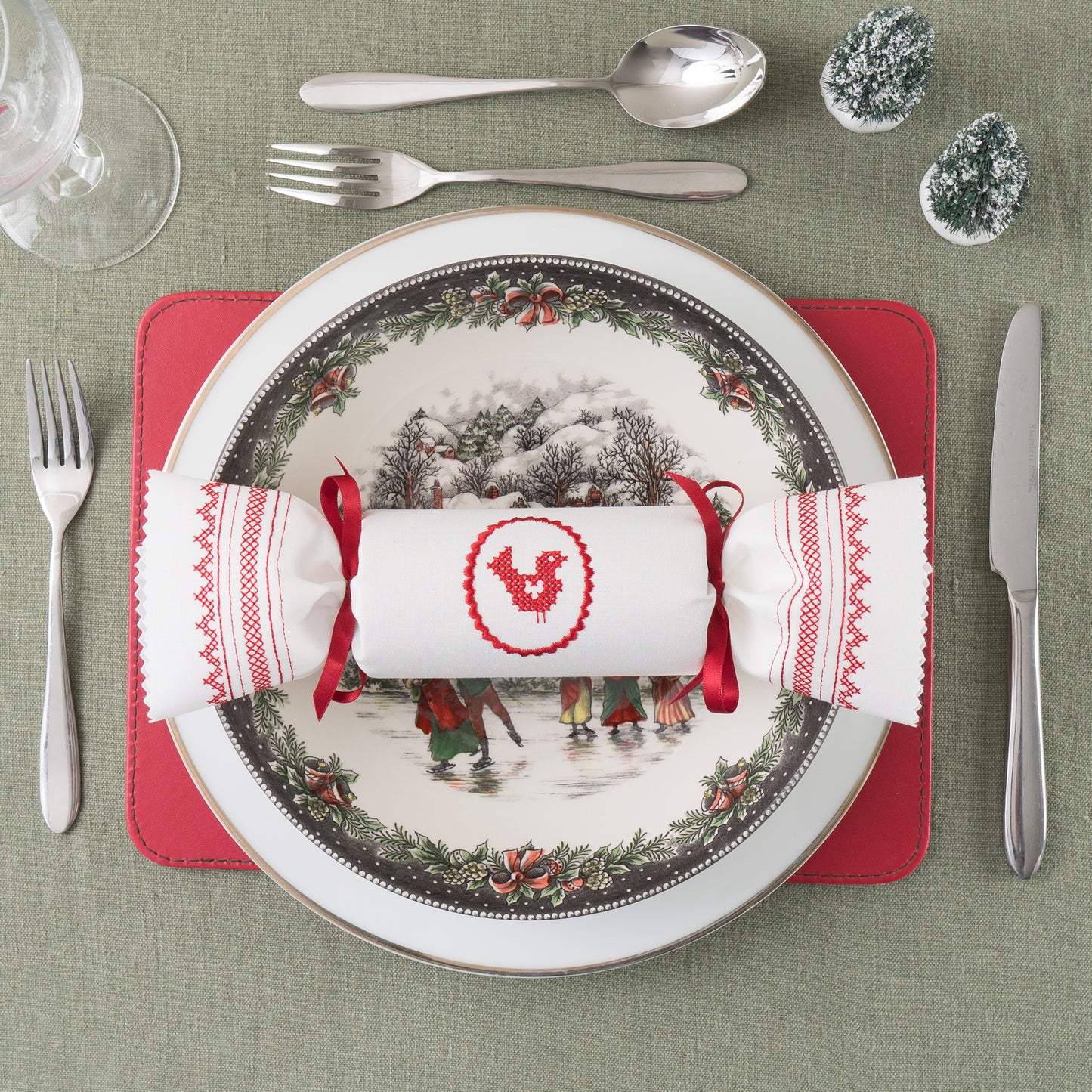 Scandi Cross Stitch Reusable Christmas Cracker