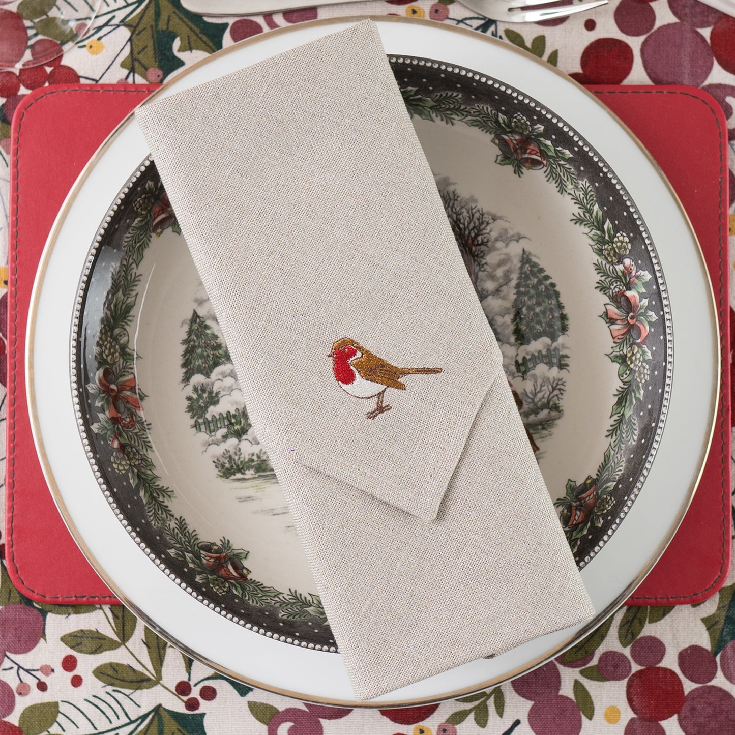 Embroidered Mr & Mrs Robin Napkins - Set of Two