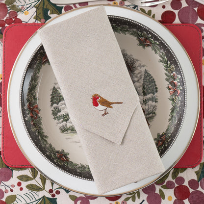 Embroidered Mr & Mrs Robin Napkins - Set of Two