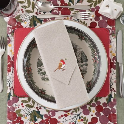 Embroidered Mr & Mrs Robin Napkins - Set of Two