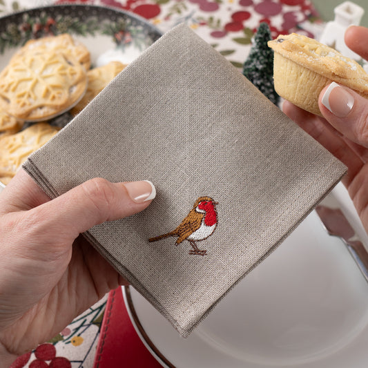 Embroidered Woodland Cocktail Napkins