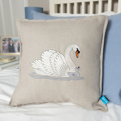Embroidered Swan Cushions