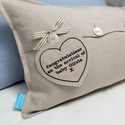 Embroidered Swan Family Cushion