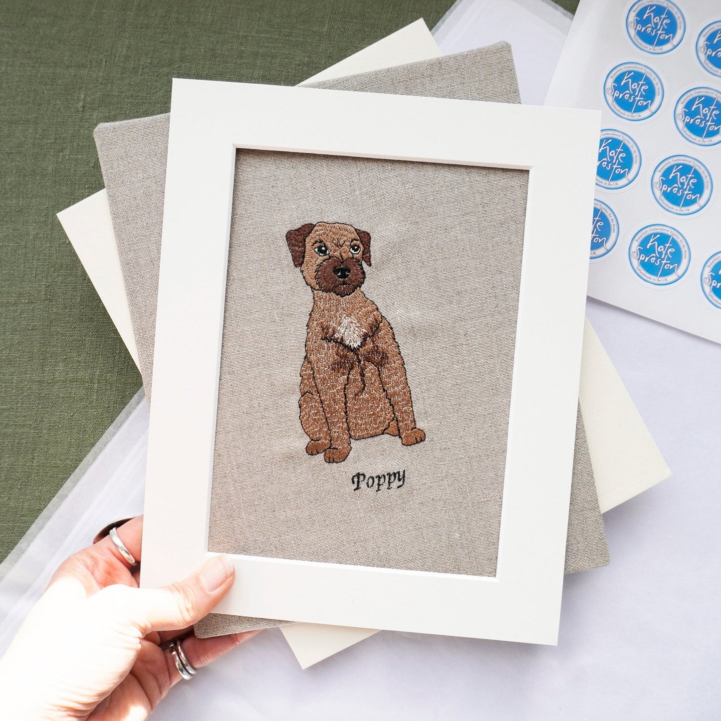 Personalised Dog Embroidered Artwork - Twelve Breeds Available