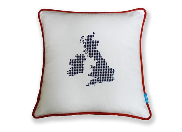 Ivory UK &amp; Ireland Cushion without Hearts by Kate Sproston Design
