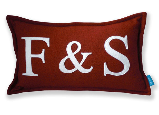 Christmas Couples Initials Cushion by Kate Sproston Design