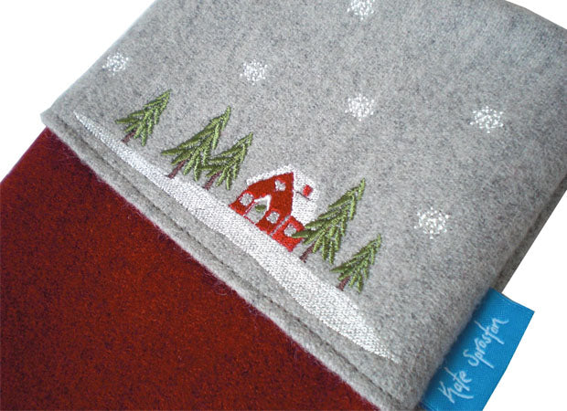 Winter Lodge Christmas Stocking by Kate Sproston Design