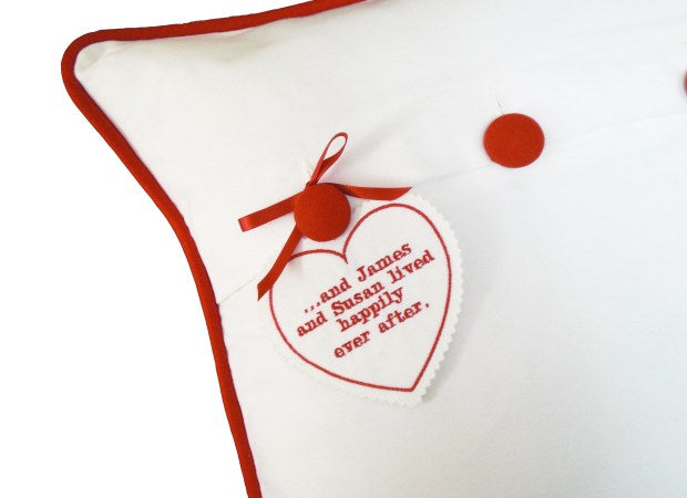 Embroidered Personalised Tag in Ivory by Kate Sproston Design