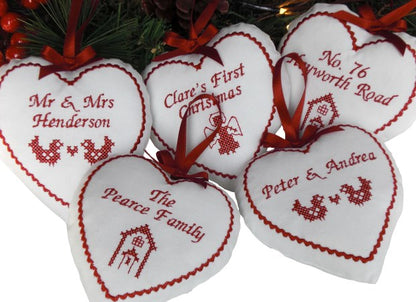 Large Scandi Style Cross Stitch Christmas Decoration by Kate Sproston Design