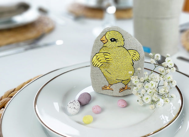 Embroidered Little Chick Egg Cosy by Kate Sproston Design
