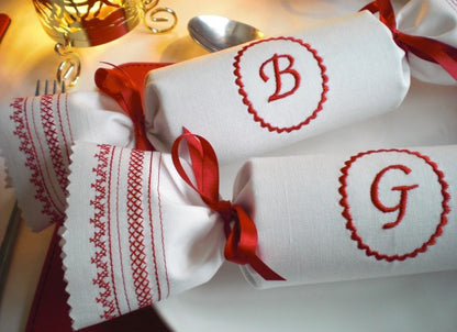 Monogrammed Reusable Christmas Cracker Lifestyle Shot by Kate Sproston Design