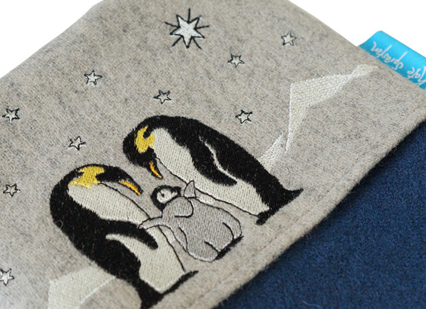 Penguin Christmas Stocking detail shot by Kate Sproston Design