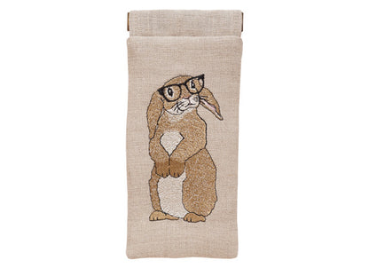 Embroidered Rabbit Glasses Case by Kate Sproston Design