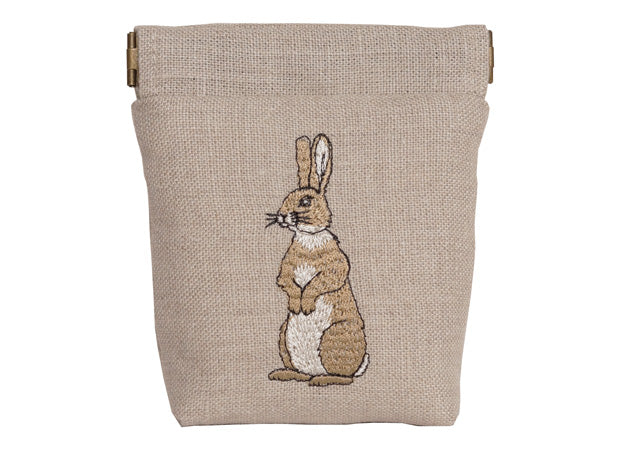 Embroidered Rabbit Snap Purse by Kate Sproston Design