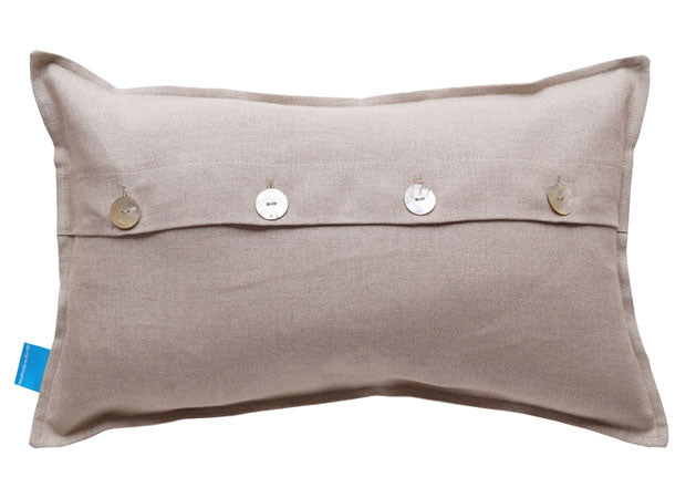 Sleeping Otter Mum and Pup Embroidered Cushion Reverse by Kate Sproston Design